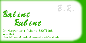 balint rubint business card